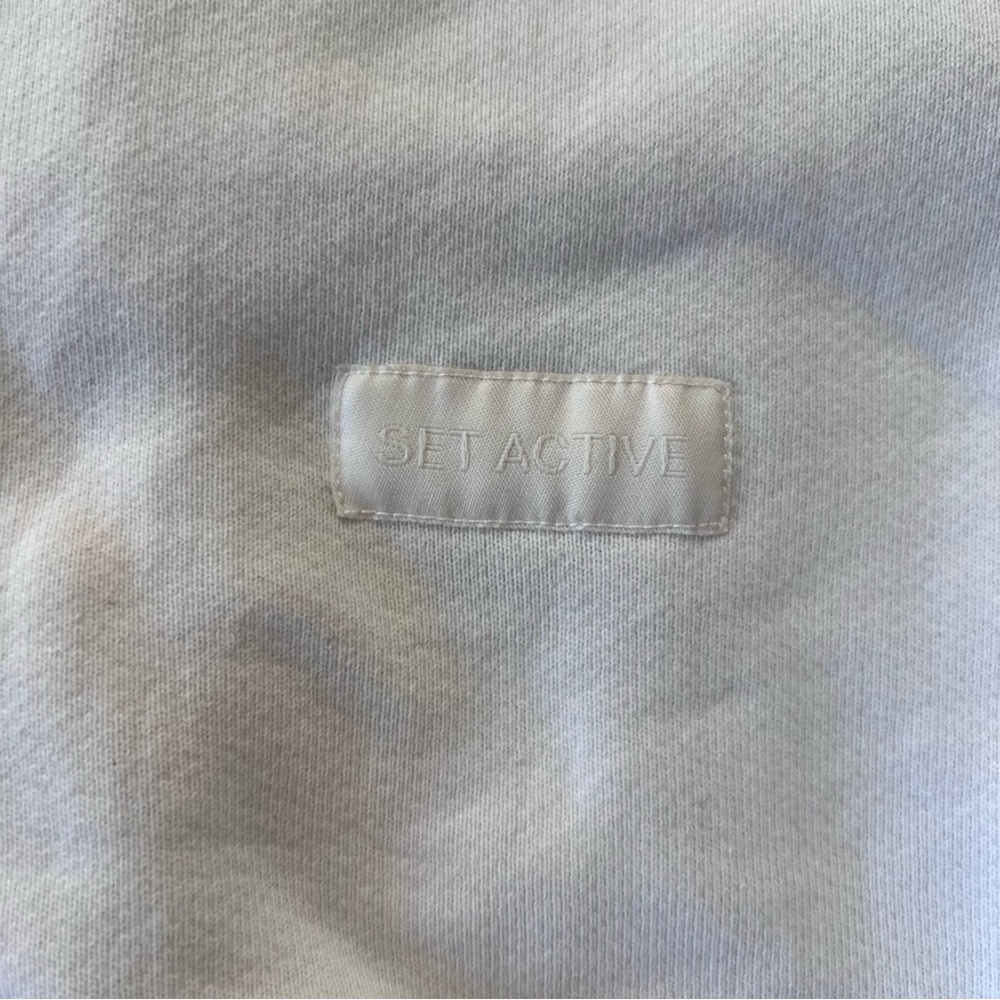 SET Active Cream Logo Patch Quarter Zip Sweatshirt - image 2